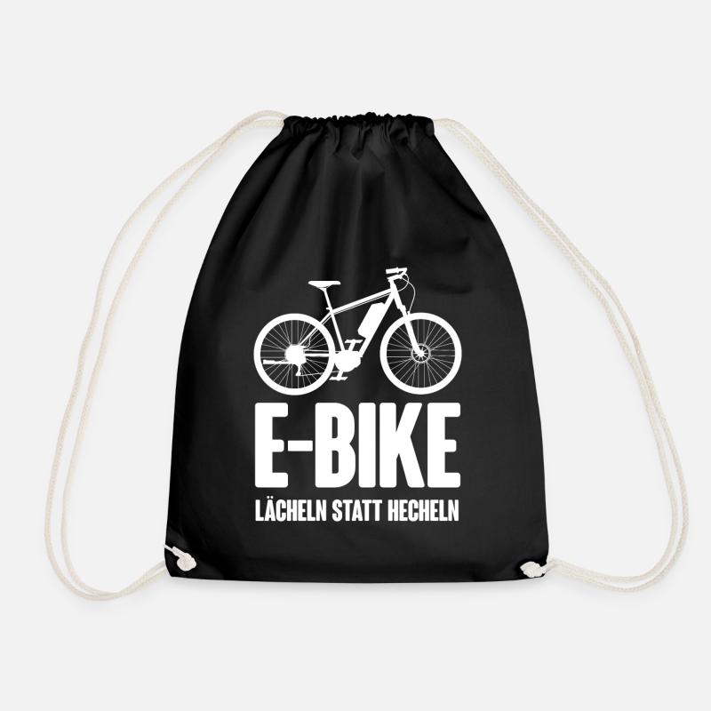 E-Bike - Lächeln statt hecheln - Turnbeutel - Schwarz
