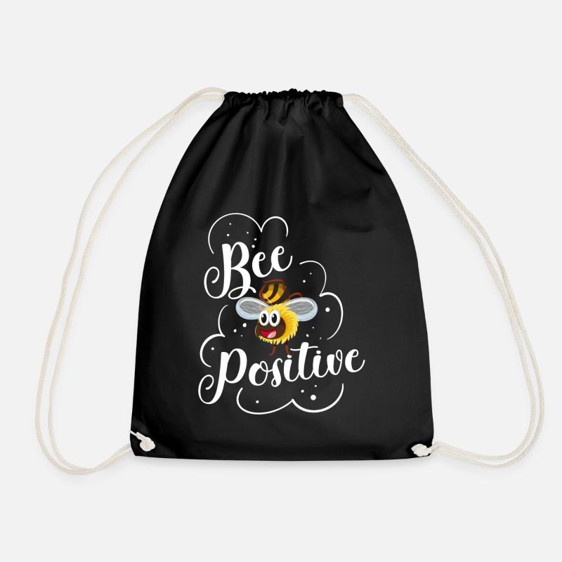Bee Positive Bienen Spruch Imker - Turnbeutel - Schwarz