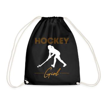 Hockey sur gazon fille cadeau de hockey sur gazon - Sac de sport léger - noir - Devant