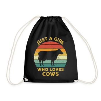 Just A Girl Who Loves Cows Vintage - Sac de sport léger - noir - Devant