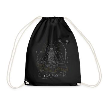 Fox Yoga retro - Drawstring Bag - black - Front