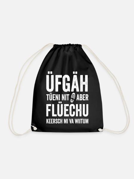ÜFGÄH TÜENI NIT ABER FLÜECHU KEERSCH MI VA WIITUM - Turnbeutel - Schwarz