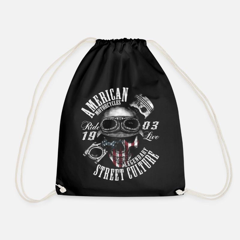 American Motorcycles - Drawstring Bag - black