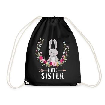 Petit Sœur little Sisters Couronne de fleur cadeau - Sac de sport léger - noir - Devant