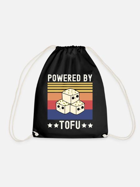 Tofu Vegan Vegans - Drawstring Bag - black