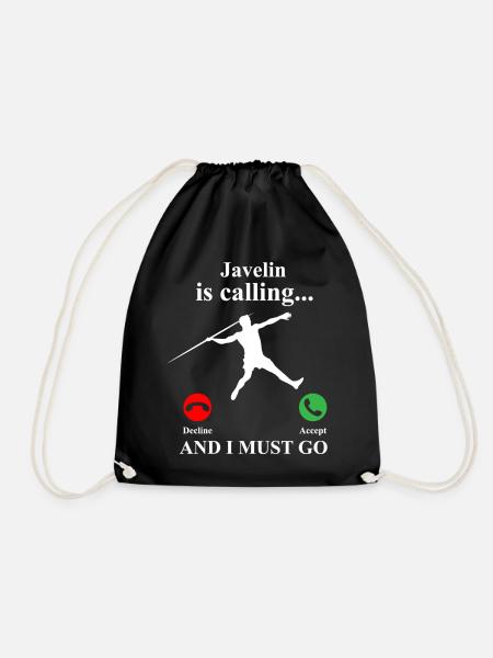 Javelin Throw Javelin Throw Athletics Athlete - Drawstring Bag - black