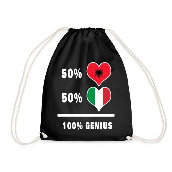 Italie et Albanie génie / cadeau - Sac de sport léger - noir - Devant