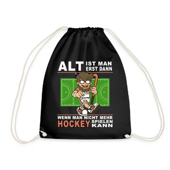 hockey senioren sport feldhockey alt hockeyspieler - Turnbeutel - Schwarz - Vorne