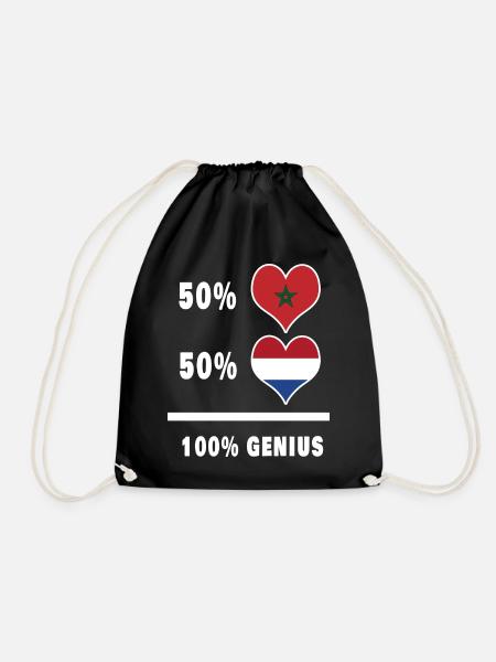 Marokko und Niederlande genial / Geschenk - Turnbeutel - Schwarz
