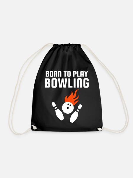 Born to play bowling (Bowlingkugel mit Flammen) - Drawstring Bag - black
