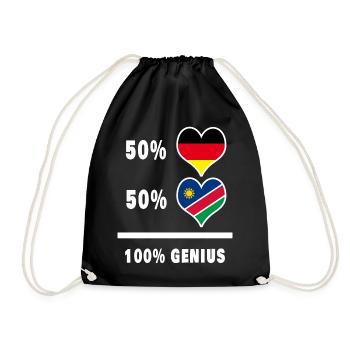 Germany and Namibia 100% Ingenious / Gift - Drawstring Bag - black - Front