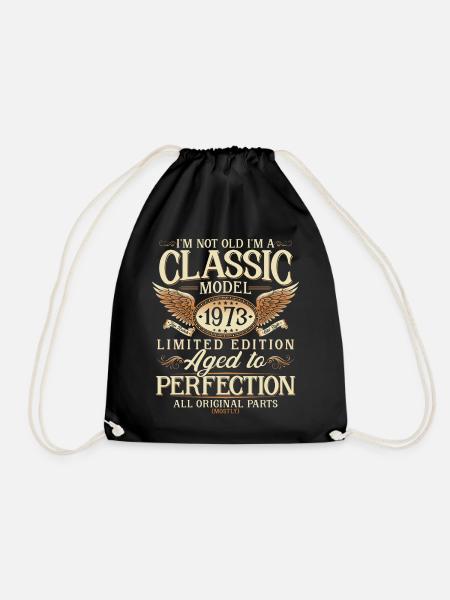 Jahrgang 1973 geboren Vintage Geburtstag Geschenk - Turnbeutel - Schwarz