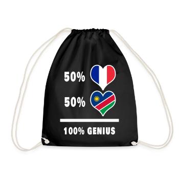 Das Genie Frankreich und Namibia / Geschenk - Turnbeutel - Schwarz - Vorne