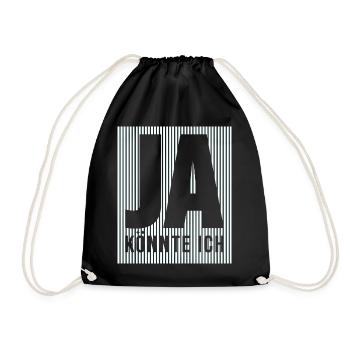 ja könnte ich - Turnbeutel - Schwarz - Vorne