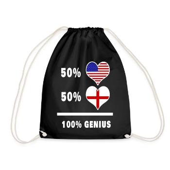 Angleterre et USA Genius / cadeau - Sac de sport léger - noir - Devant