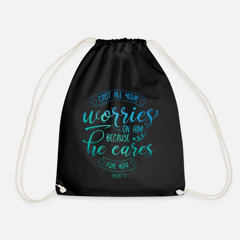 Cast all your worries on him - Turnbeutel - Schwarz
