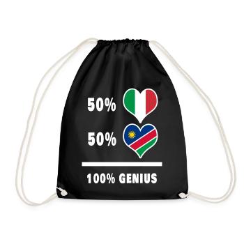 Brilliant Italien und Namibia / Geschenk - Turnbeutel - Schwarz - Vorne