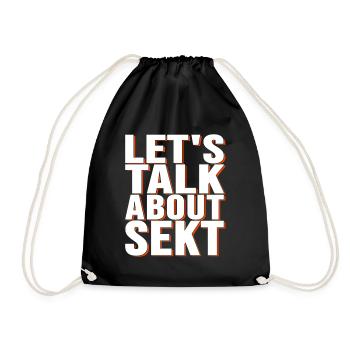 let's talkabout sekt - Turnbeutel - Schwarz - Vorne