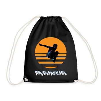 Parkour - Drawstring Bag - black - Front