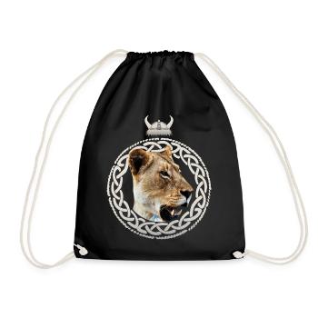 Viking lioness - Drawstring Bag - black - Front