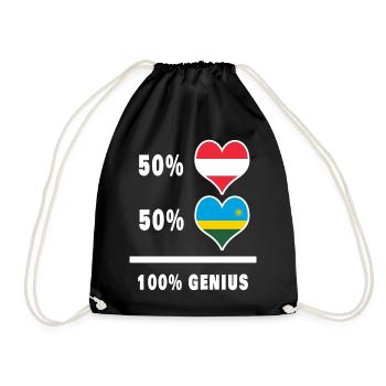 Österreich und Ruanda genial / Geschenk - Turnbeutel - Schwarz - Vorne