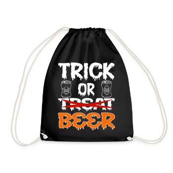Halloween Trick or Treat Beer - Drawstring Bag - black - Front