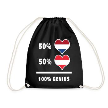 Österreich und Niederlande genial / Geschenk - Turnbeutel - Schwarz - Vorne