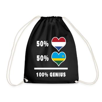 Rwanda and the Netherlands genius / gift - Drawstring Bag - black - Front