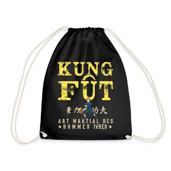 Kung Fût Jeu de mot Rhum Barbecue Buvette Soirée - Sac de sport léger - noir - Devant