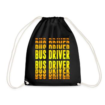 Bus driver design - Drawstring Bag - black - Front