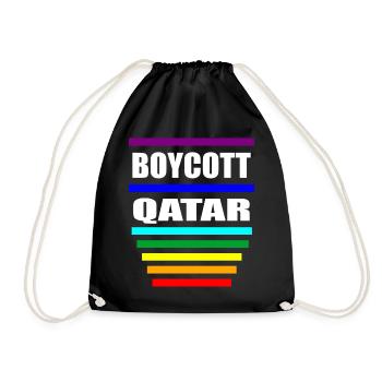 Boycott Qatar Sayings - Drawstring Bag - black - Front