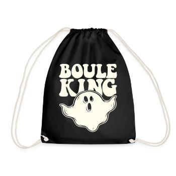 Boule King Queen Outfit for Boules Players - Drawstring Bag - black - Front