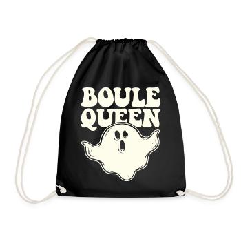 Boule Queen Königin Outfit für Boulespieler zum - Turnbeutel - Schwarz - Vorne