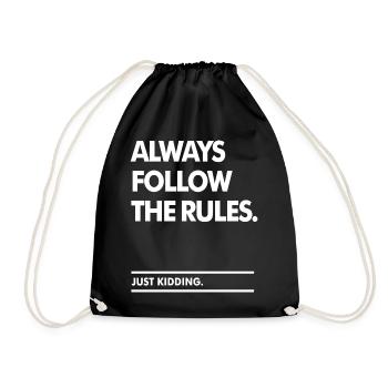 Follow the Rules - Drawstring Bag - black - Front