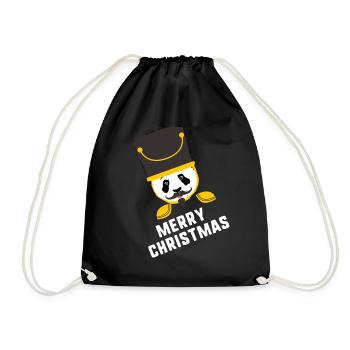 Panda,Nutcracker,Santa Claus, Santa Claus - Drawstring Bag - black - Front