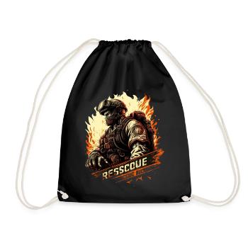 Héros en uniforme - pompier - toujours prêt - Sac de sport léger - noir - Devant