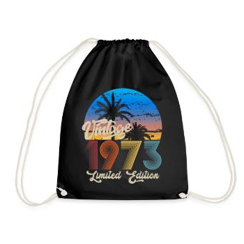 Cadeau d’anniversaire rond Vintage 1973 - Sac de sport léger - noir - Devant