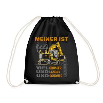 Bagger Baggerfahrer große Baggerschaufel Bau-memes - Turnbeutel - Schwarz - Vorne