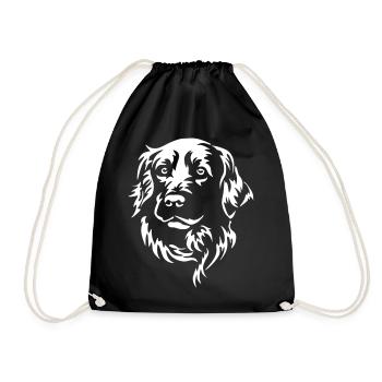 Golden Retriever Head "Black Edition" - Drawstring Bag - black - Front