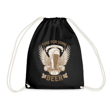 Time For Some Beer - Drawstring Bag - black - Front
