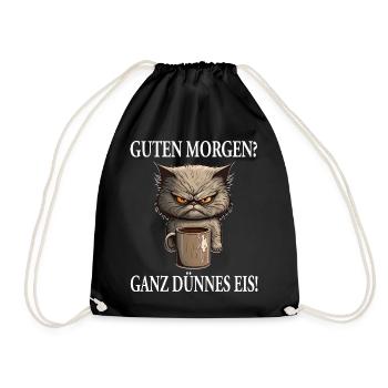 GUTEN MORGEN? GANZ DÜNNES EIS - Turnbeutel - Schwarz - Vorne