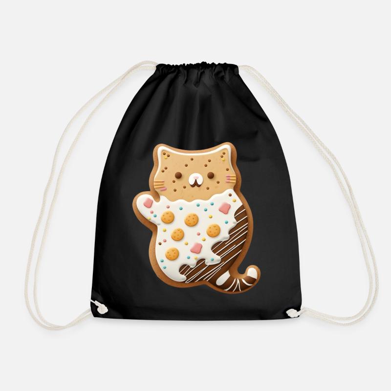 Katzen Keks - Turnbeutel - Schwarz