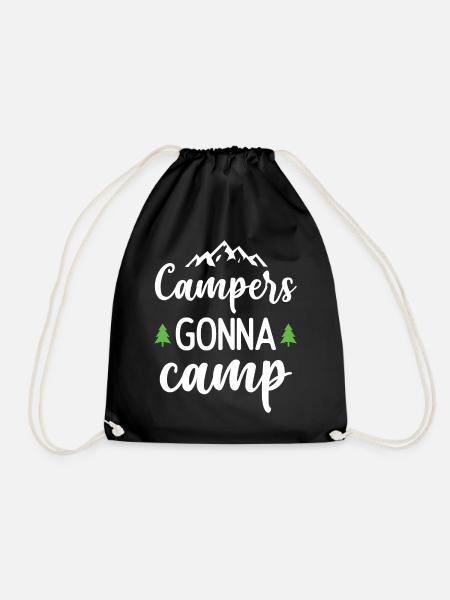 Camper auf dem Weg zum Camp - Turnbeutel - Schwarz
