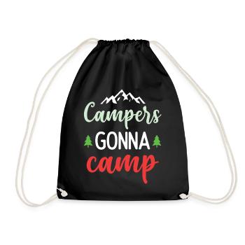 Camper auf dem Weg zum Camp - Turnbeutel - Schwarz - Vorne