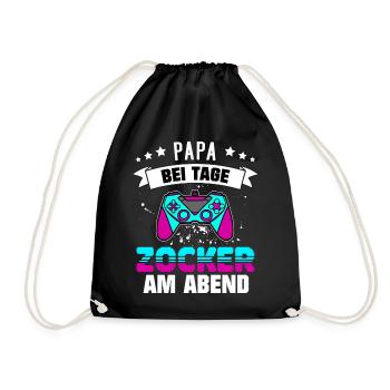 Gamer Papa - Geschenk für Gamer zum Vatertag - Turnbeutel - Schwarz - Vorne