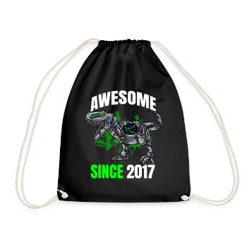 Génial depuis 2017 - 6ème anniversaire de dinosaure - Sac de sport léger - noir - Devant