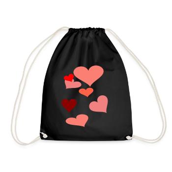 Hearts Heart Love Valentine Valentine’s Day Love - Sac de sport léger - noir - Devant