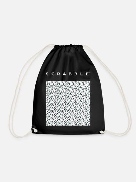 Scrabble-Quadrat Der Buchstaben-Kacheln - Turnbeutel - Schwarz
