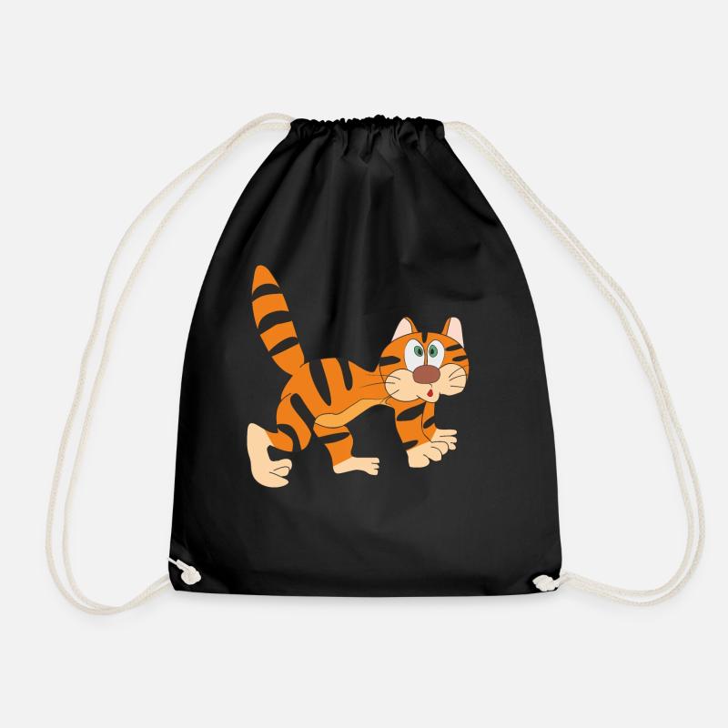 lustige Katze - Turnbeutel - Schwarz