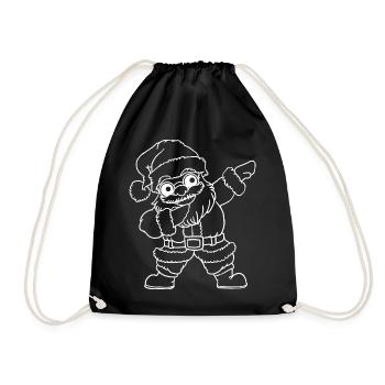Santa Claus Santa Claus Simple xmas - Drawstring Bag - black - Front